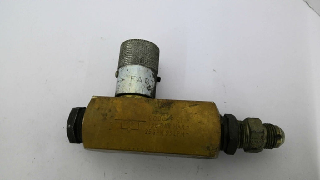 Parker F-1200 Brass Hydraulic Flow Control Valve 1" X 1" And 3/4" X 3/4" Bore