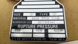 BS&B Safety Systems 99006494-1 Type DV Rupture Disk 6" 300PSIG