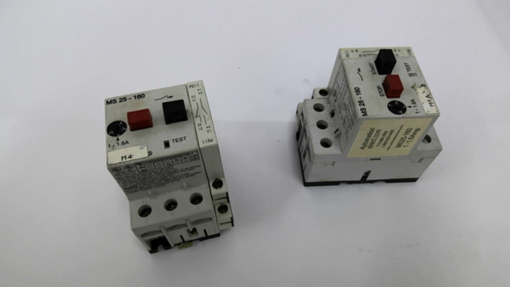 Automation Direct MS25-160 Motor Protector 1-1.6A 3PH 600V Lot of 2 Used