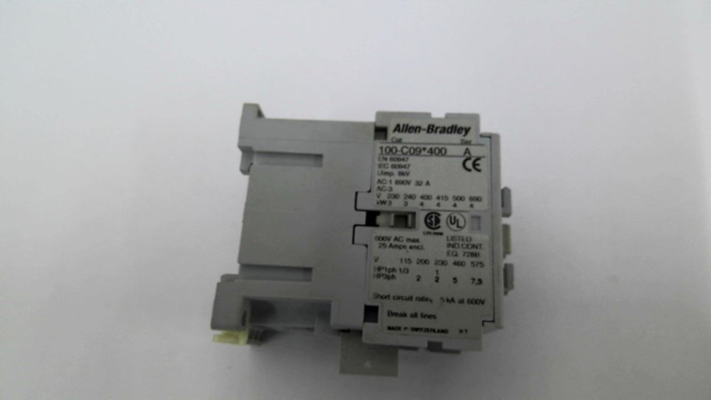 Allen Bradley 100-C09-400 Contactor 460 volt at 5 HP 120 Volt Coil