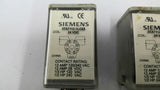 Siemens 3TX7112-1LC03 Octal Plug-In Relay 8-Pin 12AMP 120/240VAC Lot Of 2