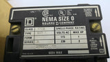 Square D 8502-SB01 2-Pole Single Phase Magnetic Contactor Nema Size 0240V 60HZ