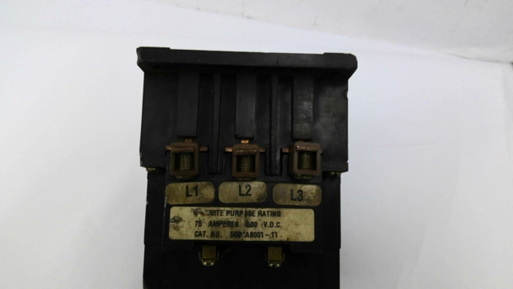 Joslyn Clark 5002A9001-11 3-Pole DC Definite Purpose Contactor 75AMPS 500VDC