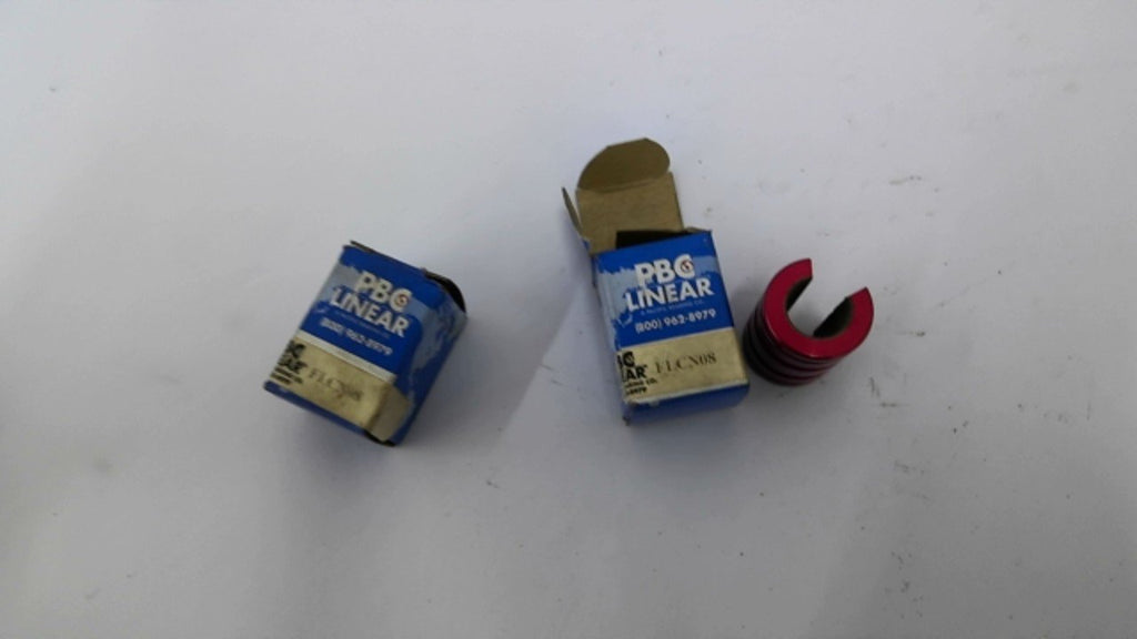 PBC FLCN08 Red Anodized Aluminum Linear Bearing Lot Of 2