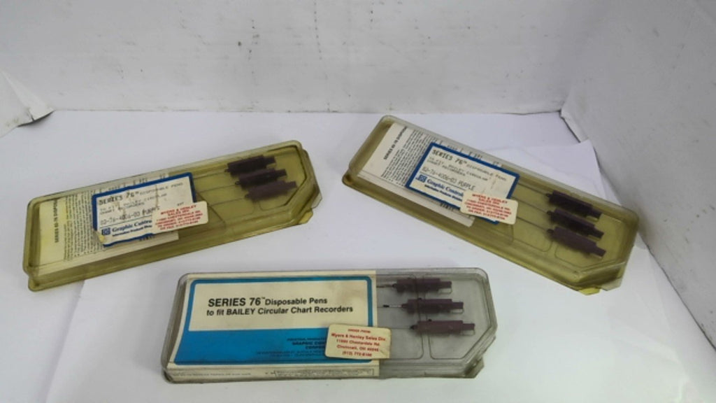 Graphic Controls 82-76-4006-03 Bailey Circular Purple Chart Recorders Lot Of 3