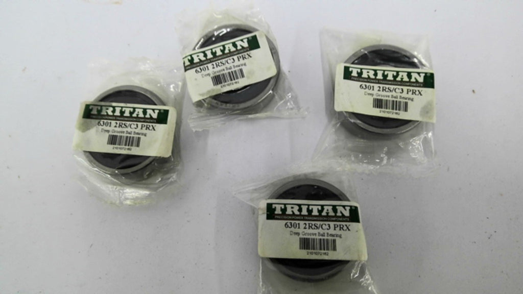 Tritan 6301-2RS/C3-PRX Deep Groove Ball Bearing Lot Of 4