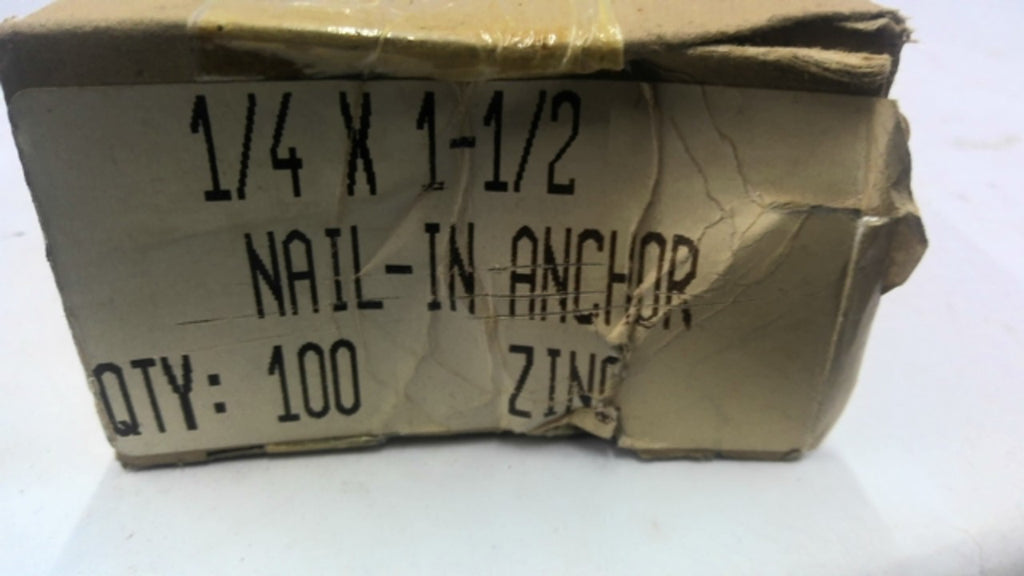 Hammer Drive Anchor 1/4" x 1 1/2" Nail in Anchor Box of 100