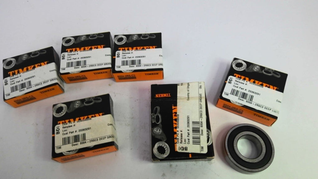 Timken 6004-2RSC3 Deep Groove Ball Bearing Lot Of 6