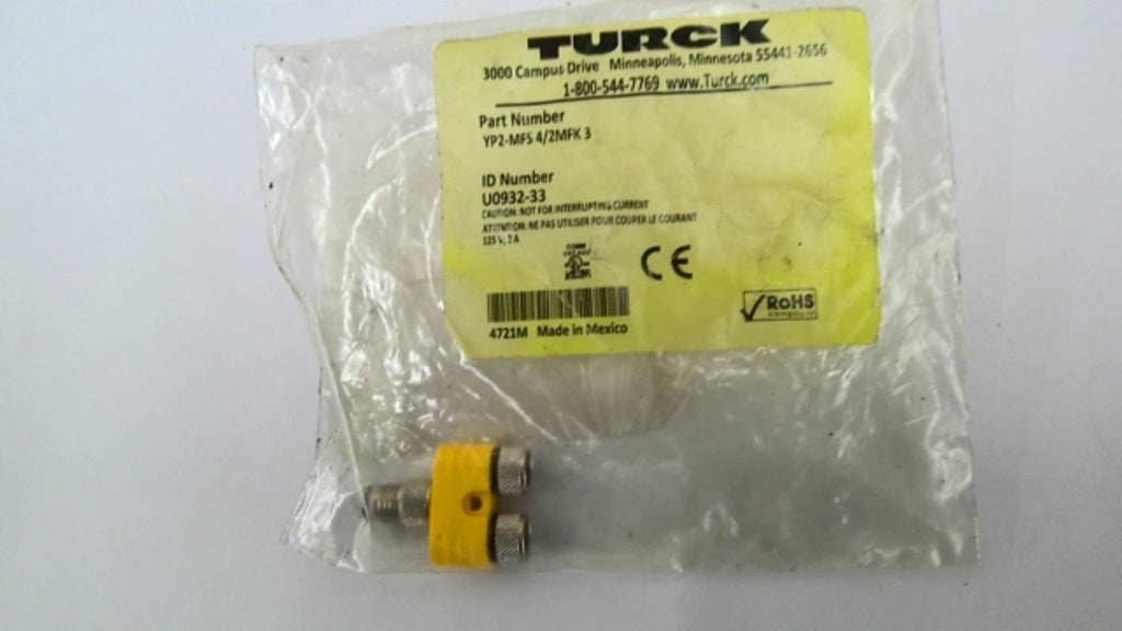 Turck YP2-MFS-4/sMFK3 Connector 125V 2AMPS