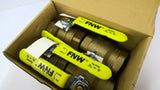 FNW FNW410AJ 1-1/2" 4-Piece Threaded Full Port Ball Valve 600WOG Lot Of 4