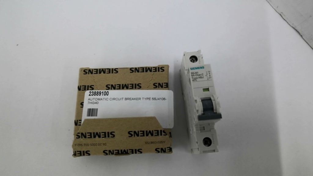 Siemens 5SJ4-106-7HG40 6AMP Single Phase Circuit Breaker 230V 50/60HZ