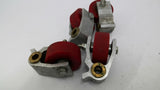 00010610 Red Roller Wheel With Mounting Brackets 1/2" Bore Lot Of 4