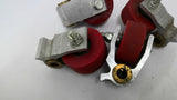 00010610 Red Roller Wheel With Mounting Brackets 1/2" Bore Lot Of 4