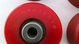 00010610 Red Roller Wheels 3/8" Bore Lot Of 4