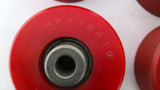 00010610 Red Roller Wheels 3/8" Bore Lot Of 4