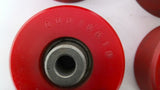 00010610 Red Roller Wheels 3/8" Bore Lot Of 4