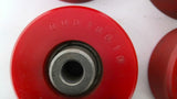 00010610 Red Roller Wheels 3/8" Bore Lot Of 4
