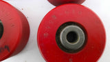 00010610 Red Roller Wheels 3/8" Bore Lot Of 4