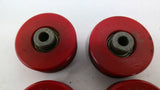 00010610 Red Roller Wheels 3/8" Bore Lot Of 4