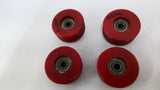 00010610 Red Roller Wheels 3/8" Bore Lot Of 4