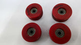00010610 Red Roller Wheels 3/8" Bore Lot Of 4