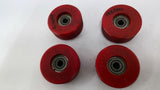 00010610 Red Roller Wheels 3/8" Bore Lot Of 4