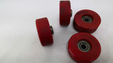 00010610 Red Roller Wheels 3/8" Bore Lot Of 4