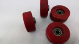 00010610 Red Roller Wheels 3/8" Bore Lot Of 4
