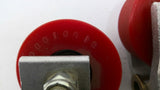 0010610 Red Roller Wheels With Mounting Brackets 1/2" Bore Lot Of 2
