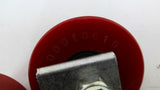 0010610 Red Roller Wheels With Mounting Brackets 1/2" Bore Lot Of 2