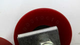 0010610 Red Roller Wheels With Mounting Brackets 1/2" Bore Lot Of 2