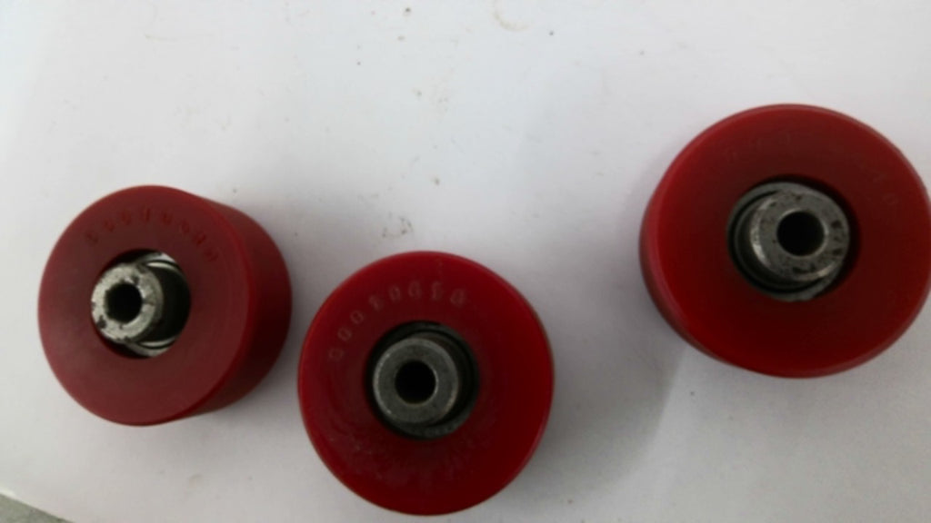00010610 Red Roller Wheels 3/8" Bore Lot Of 3