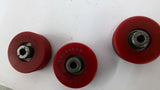 00010610 Red Roller Wheels 3/8" Bore Lot Of 3