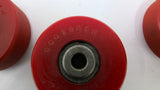 00010610 Red Roller Wheels 3/8" Bore Lot Of 3