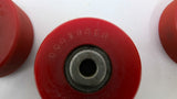 00010610 Red Roller Wheels 3/8" Bore Lot Of 3