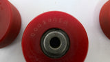 00010610 Red Roller Wheels 3/8" Bore Lot Of 3