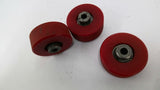 00010610 Red Roller Wheels 3/8" Bore Lot Of 3