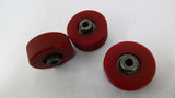 00010610 Red Roller Wheels 3/8" Bore Lot Of 3