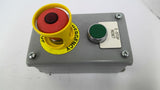Hoffman E2PBG Control Panel Enclosure With Red And Green Push Button E-Stop