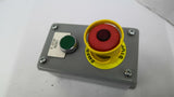 Hoffman E2PBG Control Panel Enclosure With Red And Green Push Button E-Stop