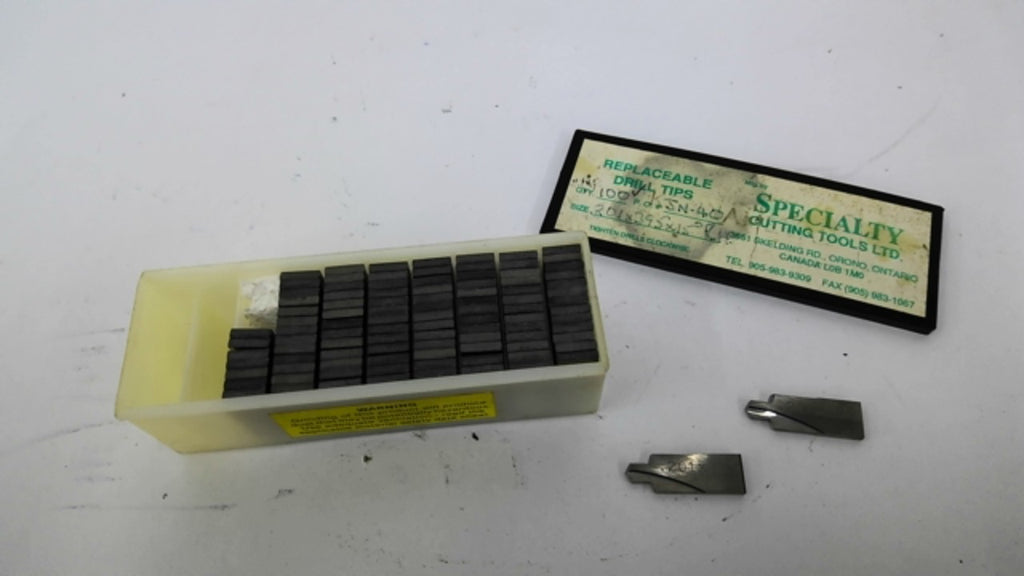 Specialty Cutting Tools JN-40 Drill Inserts .201 X 395 X 1.5 Lot Of 100