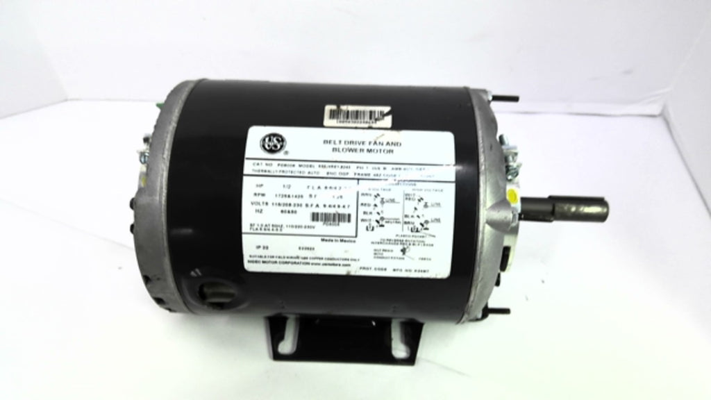 US Motors 555JXREY-8243 1/2HP AC Motor 1800RPM 4P Single Phase 48Z 115-208/230V