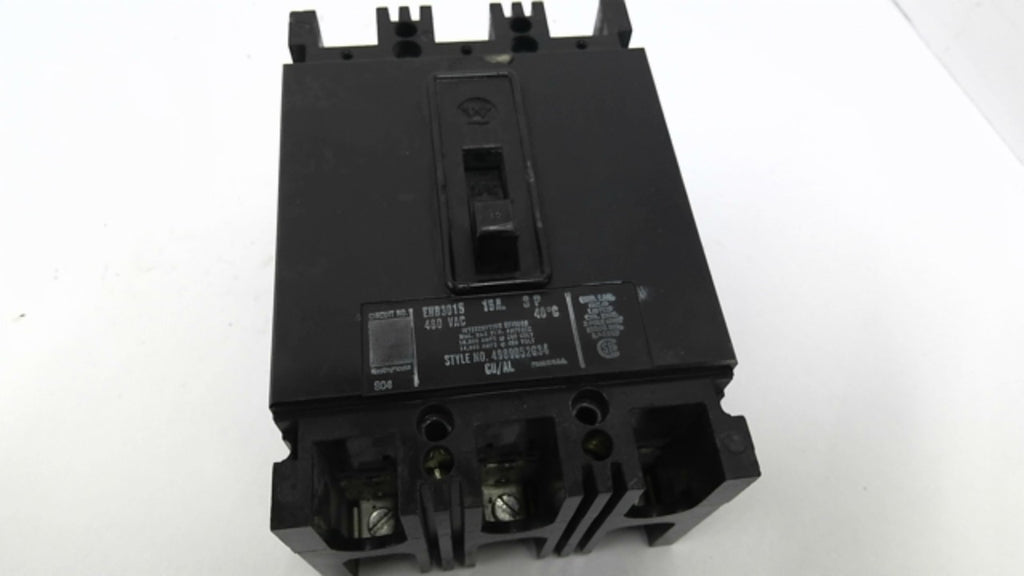 Westinghouse EHB3015 15A Circuit Breaker 3-Pole 4800V