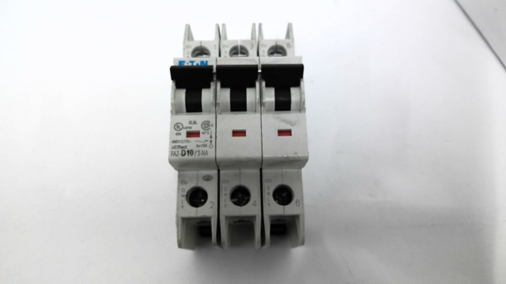 Eaton FAZ-D10/3-NA 3-Pole Circuit Breaker 415V 15kA 50/60HZ