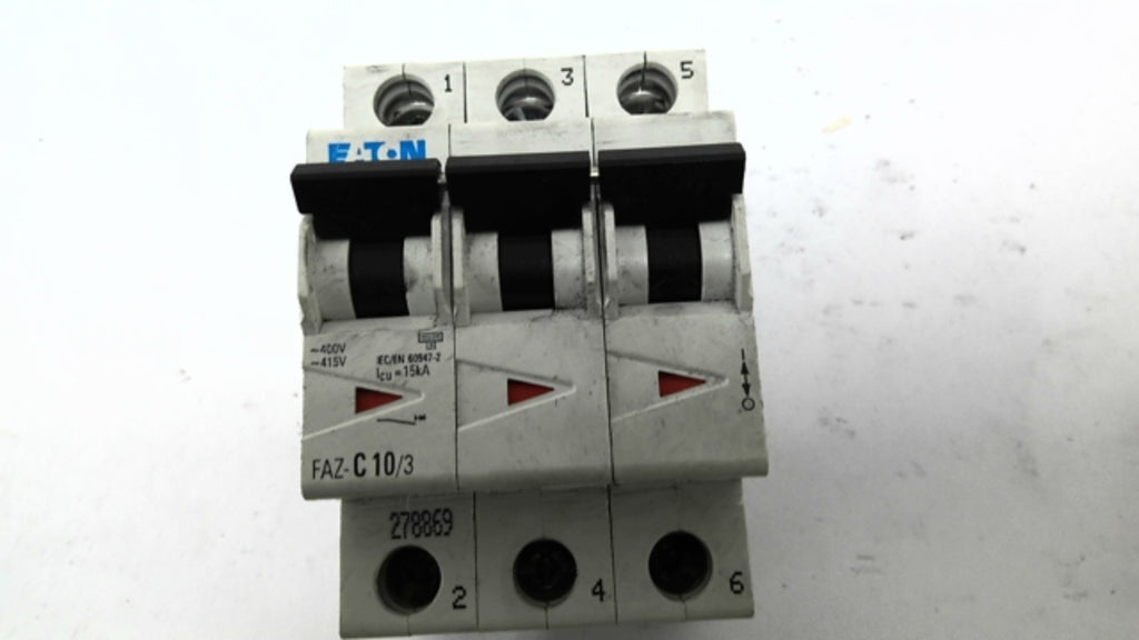 Eaton FAZ-C10/3 Circuit Breaker 400-415V 15kA