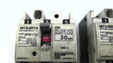 Mitsubishi NF30-FAU 30AMP Circuit Breaker 250VAC 2.5kA 50/60HZ Lot Of 2