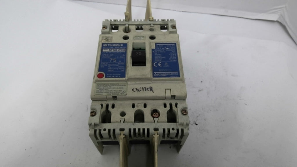 Mitsubishi NF100-CWU 75AMP 3-Pole No Fuse Circuit Breaker 240VAC 10kA 50/60HZ