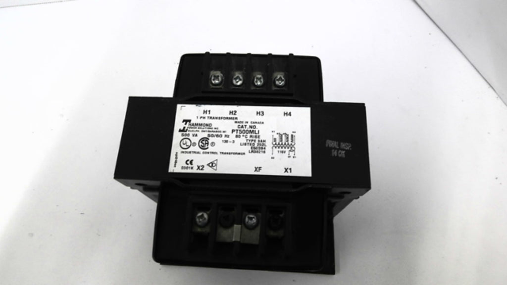 Hammond PT500MLI Single-Phase Industrial Transformer 500VA 203/230/460 Pri 115