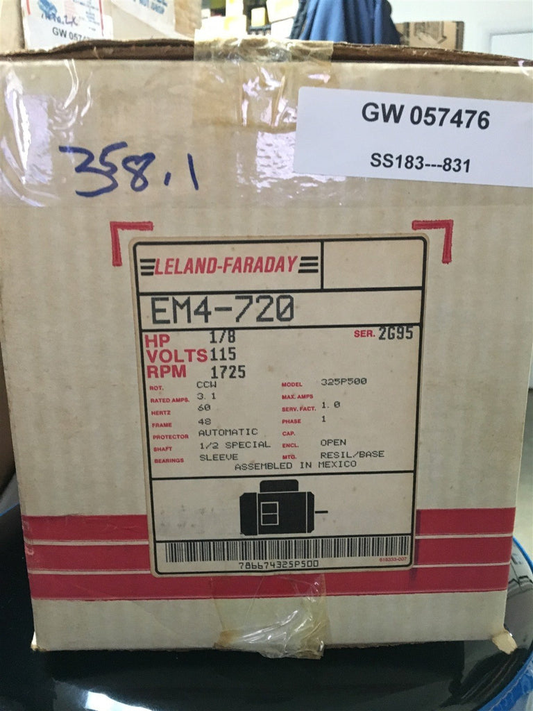 LELAND FARADAY EM4-720 1/8 HP 115V RPM1725