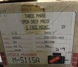 LELAND FARADAY M-5115A 3 PH 1HP 60HZ 3450RPM 208-230/460V